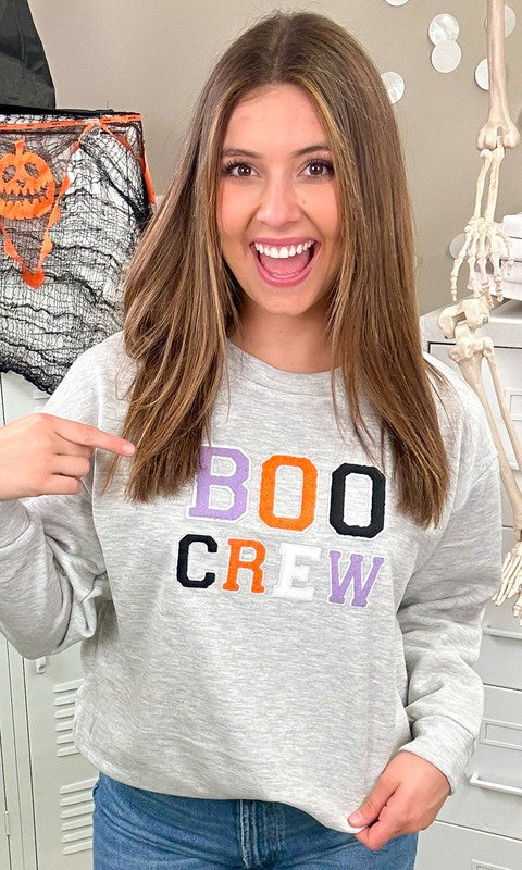 Soft Ideal Chenille Boo Crew Graphic Sweatshirt