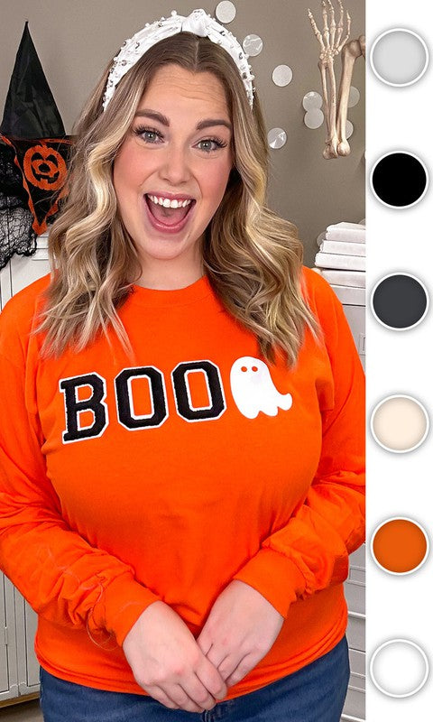 Soft Ideal Chenille Boo Graphic LS T-Shirt