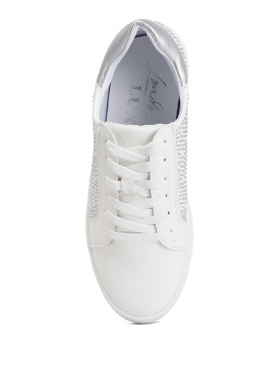 Cristals Rhinestone & Pearl Embellished Sneakers