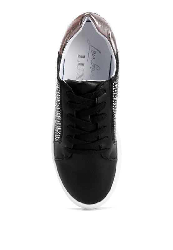Cristals Rhinestone & Pearl Embellished Sneakers