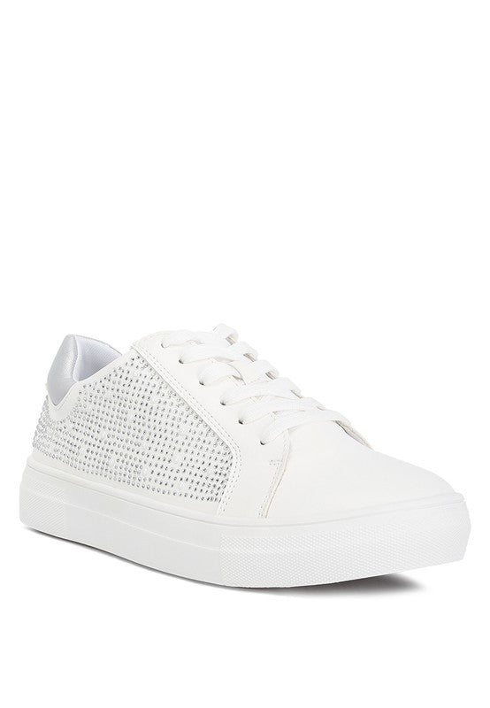 Cristals Rhinestone & Pearl Embellished Sneakers