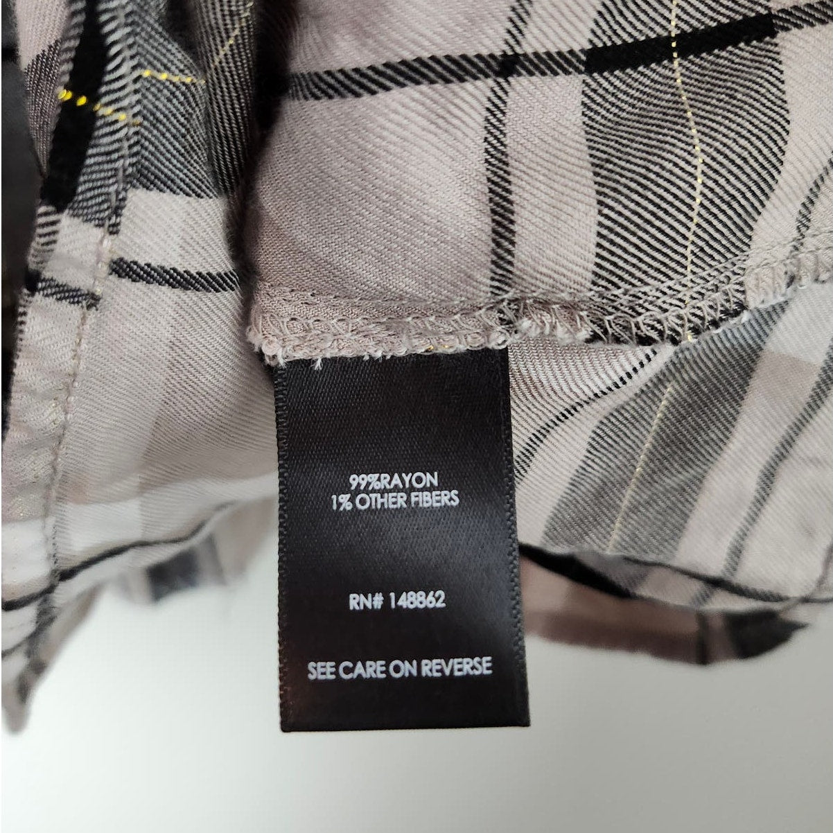 Torrid Babydoll BlousePlus Size 3X Gray Plaid Button Front 3/4 Sleeve