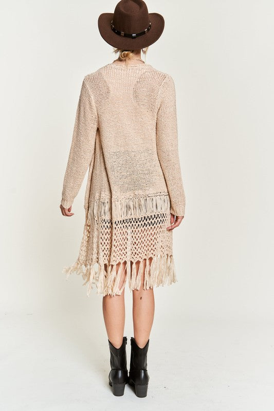 FRINGE KNIT CARDIGAN