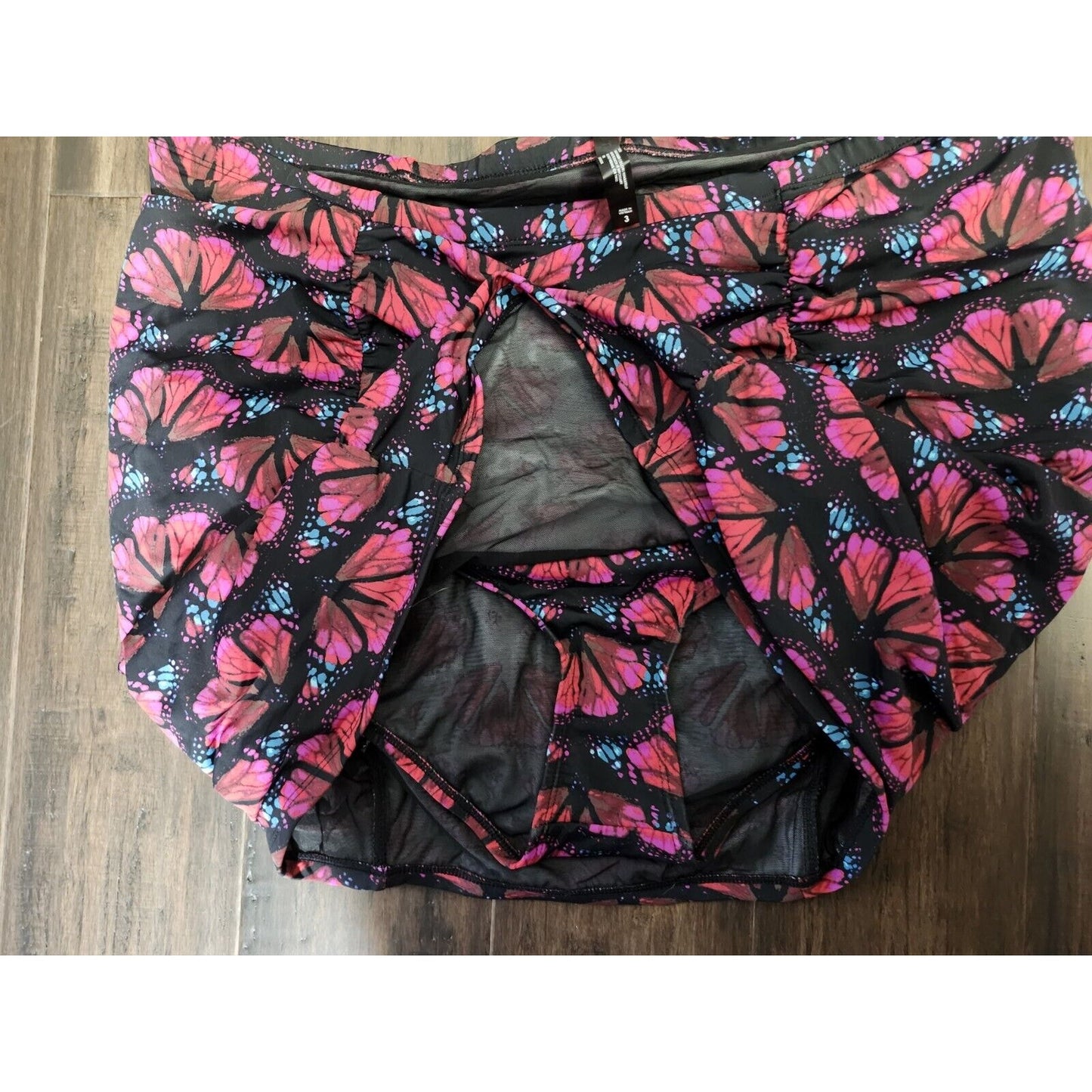 Torrid Swim Skirt Plus Size 3X Butterfly Print With Briefs Ruched