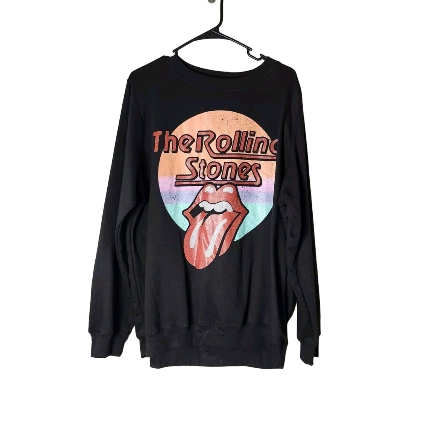 The Rolling Stones Sweatshirt Plus Size XXL Black Pullover Crew Neck Graphic