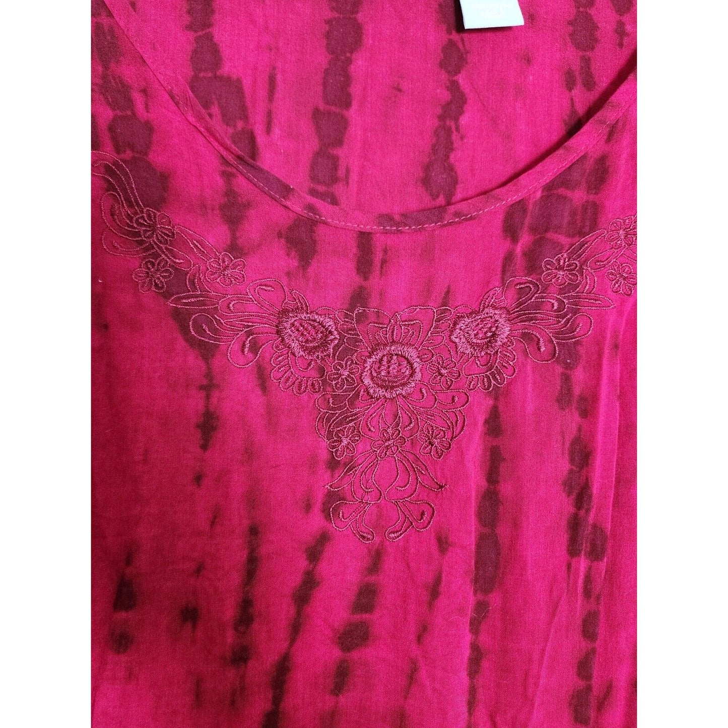 Liz & Me Blouse Size 3X 26/28w Pink Tye Dye Short Sleeve V-Neck