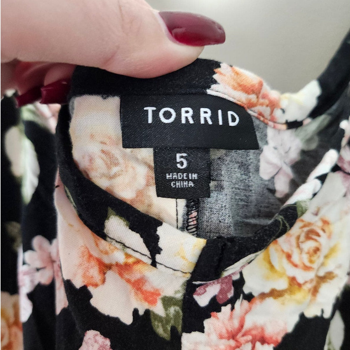 Torrid Mini Tank Dress Black Floral with Pockets Plus Size 5X