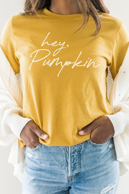 Hey Pumpkin Autumn Season Graphic Tee