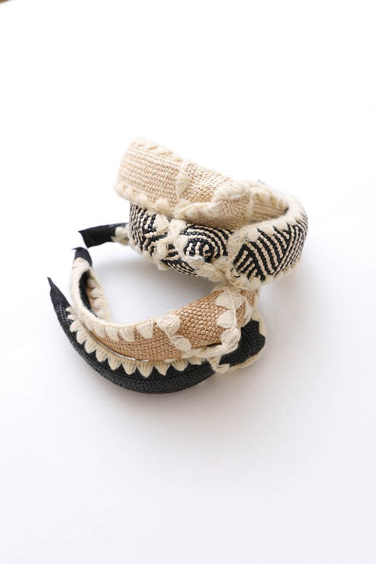 Topknot Checker Crochet Headband