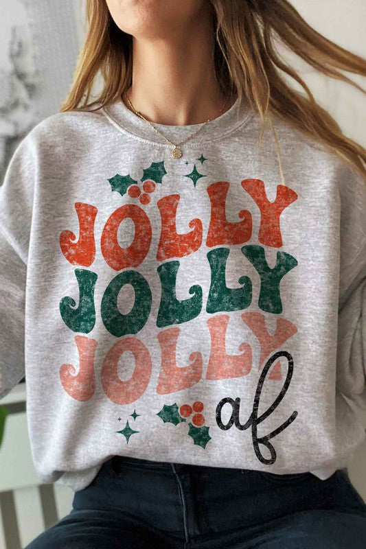 JOLLY AF CHRISTMAS SWEATSHIRT PLUS SIZE