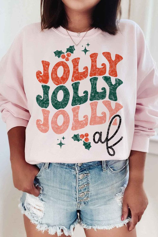 JOLLY AF CHRISTMAS SWEATSHIRT PLUS SIZE