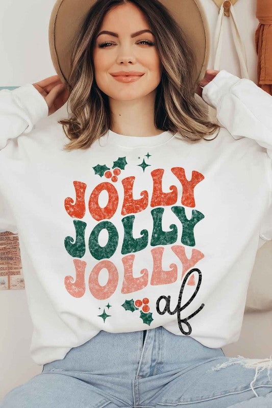 JOLLY AF CHRISTMAS SWEATSHIRT PLUS SIZE