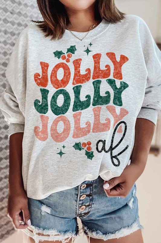 JOLLY AF CHRISTMAS SWEATSHIRT PLUS SIZE