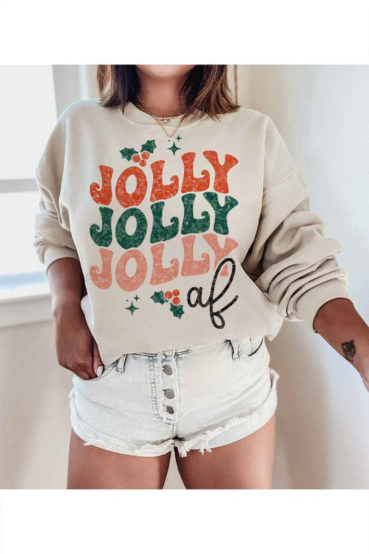 JOLLY AF CHRISTMAS SWEATSHIRT PLUS SIZE