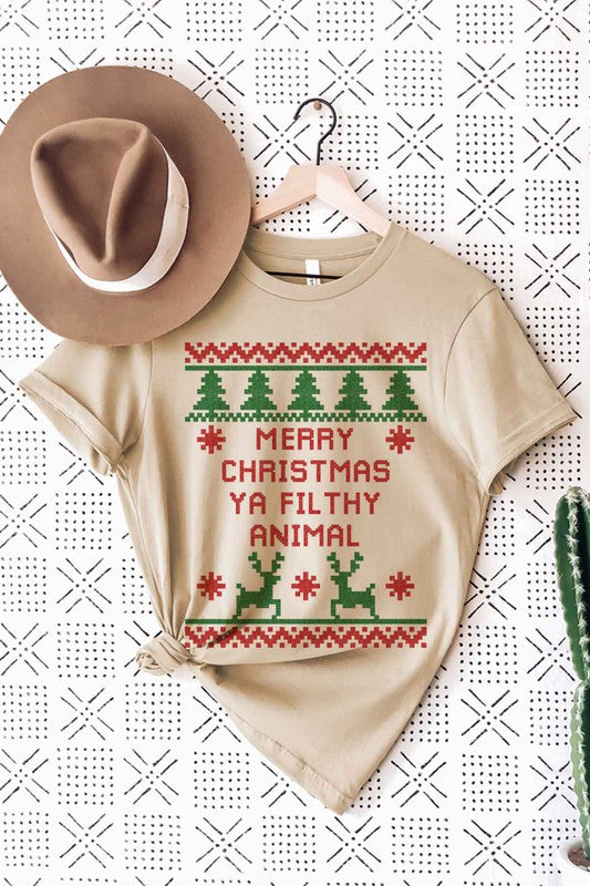 CHRISTMAS ANIMAL GRAPHIC PLUS SIZE TEE