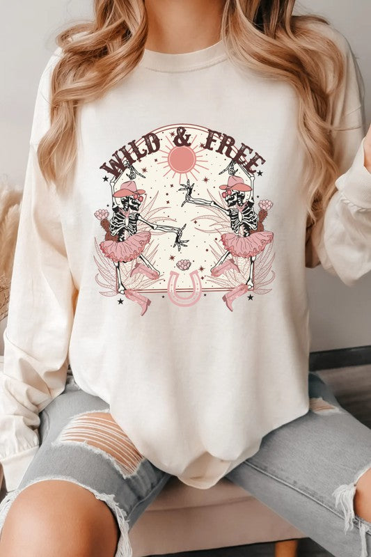 Wild and Free Skeletons Comfort Colors Long Sleeve