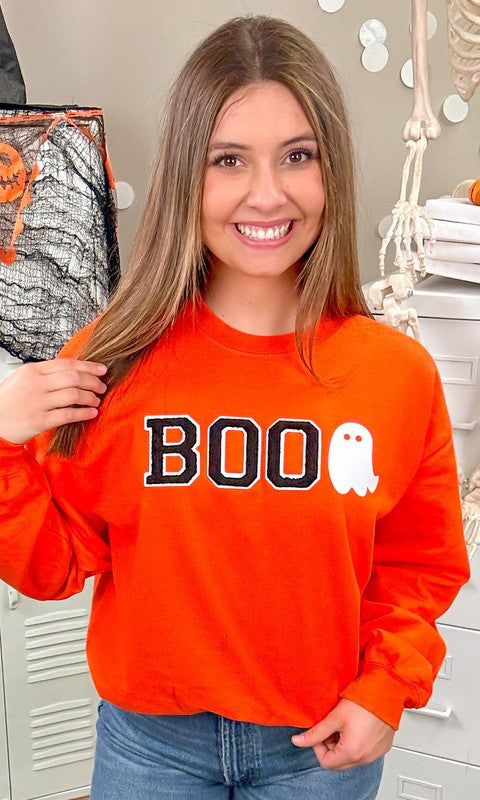 Soft Ideal Chenille Boo Graphic Sweatshirt