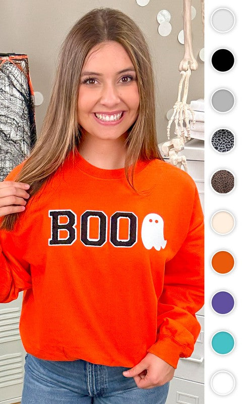 Soft Ideal Chenille Boo Graphic Sweatshirt