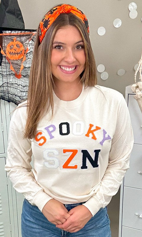 Soft Ideal Chenille Spooky SZN Long Sleeve T-Shirt