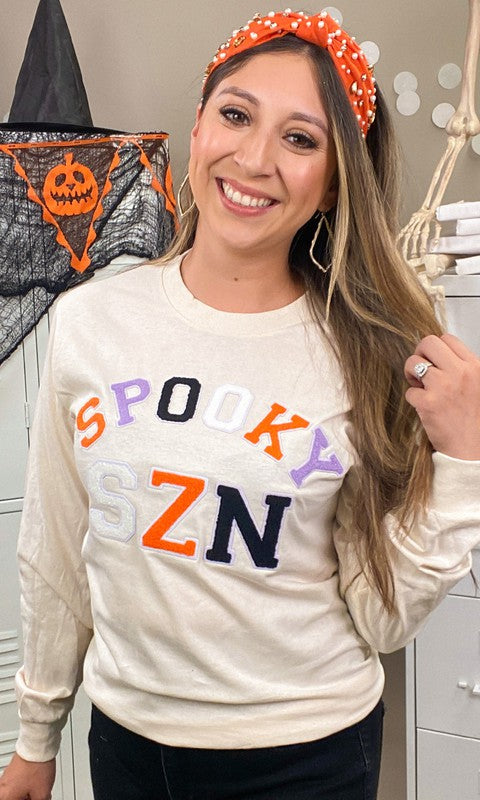 Soft Ideal Chenille Spooky SZN Long Sleeve T-Shirt