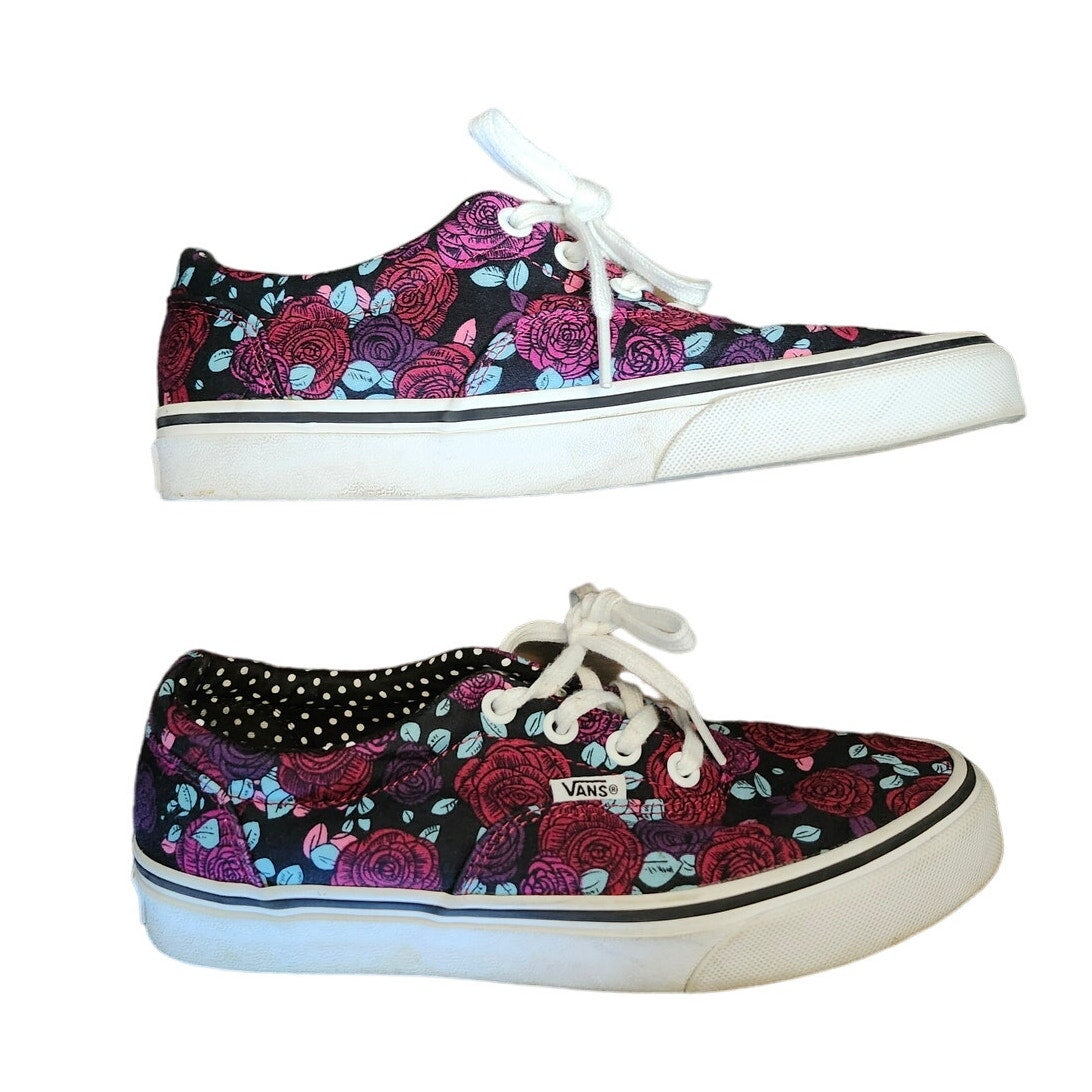 Vans Doheny Sneakers Rose Floral Skate Low Top Lace Up Women's Size 7