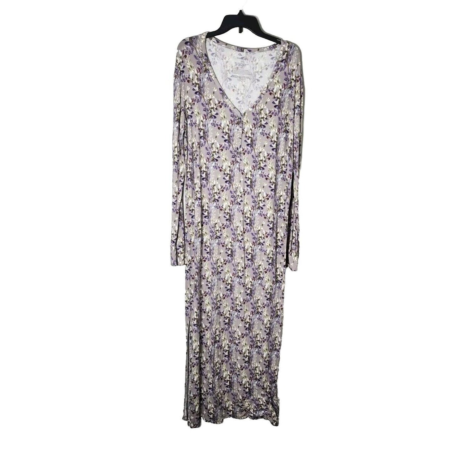 Posh Peanut Maxi Dress Plus Size 2XL Purple Gray Floral Maternity Lounge