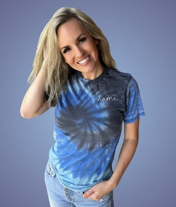 Embroidered Mama Tie Dye Tee