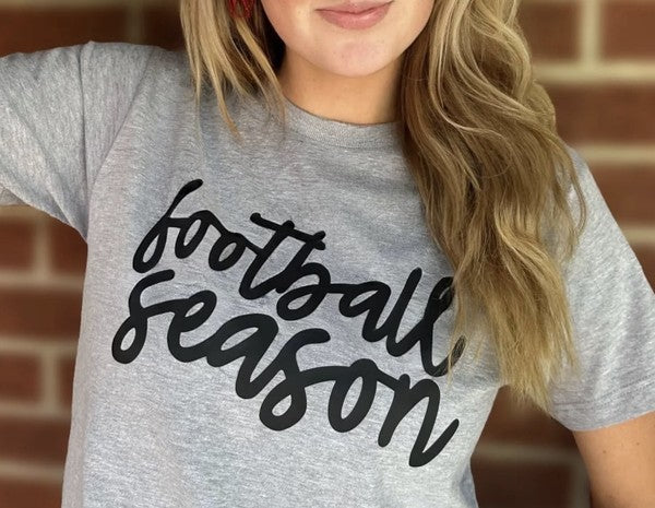 Cursive Football Season Tee Plus Size