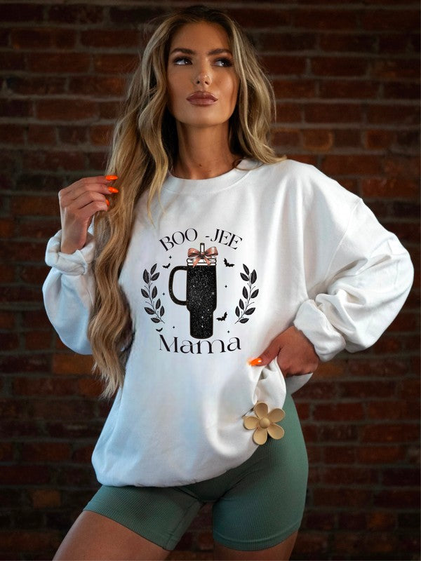 Boo Jee Mama Graphic Crewneck Sweatshirt