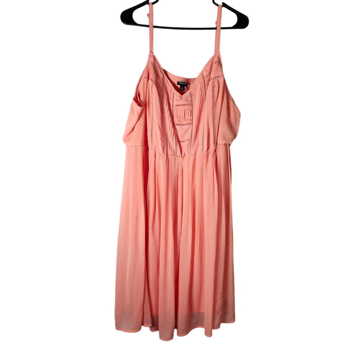 Torrid Skater Dress Plus Size 4X Orange Peach Chiffon Sleeveless Knee Length