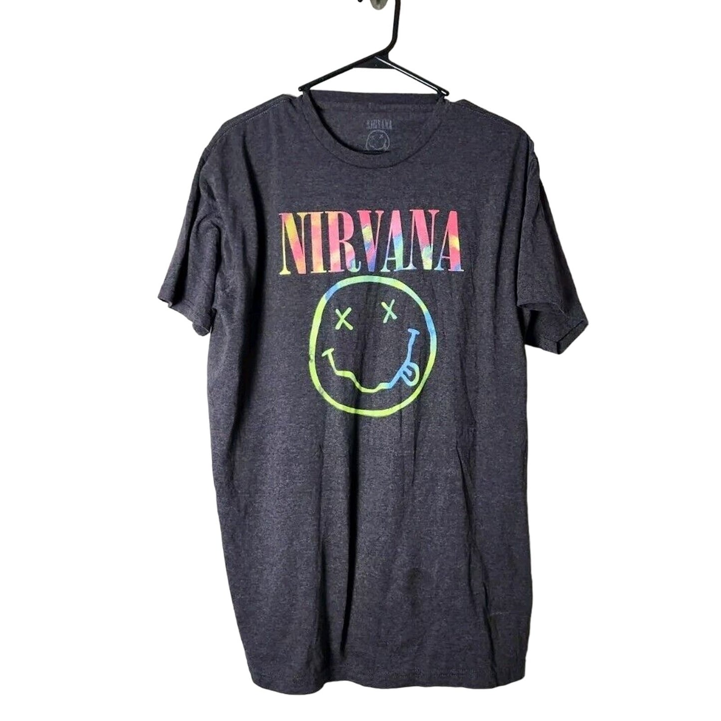 Nirvana T-Shirt Size 2X Gray Tie Dye Logo Music Band Tee Short Sleeve Graphic