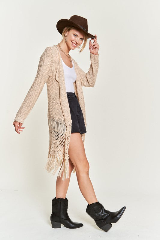 FRINGE KNIT CARDIGAN