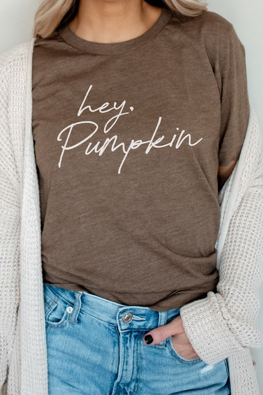 Hey Pumpkin Autumn Season Graphic Tee