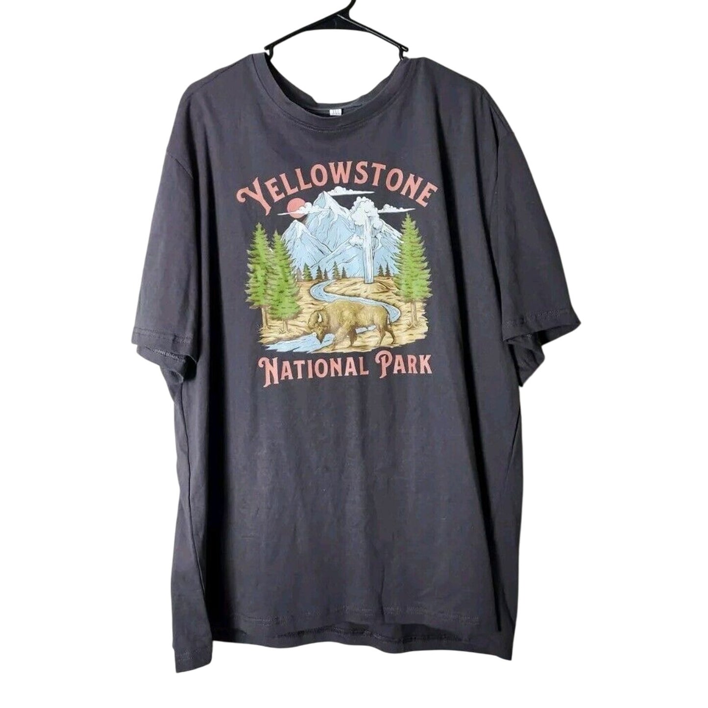 Yellowstone National Park T-Shirt Women’s Plus Size 3X Gray Short Sleeve