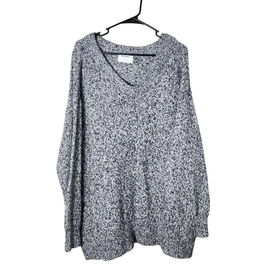 Old Navy Tunic Length Sweater Plus Size 2X Gray Knit V-Neck