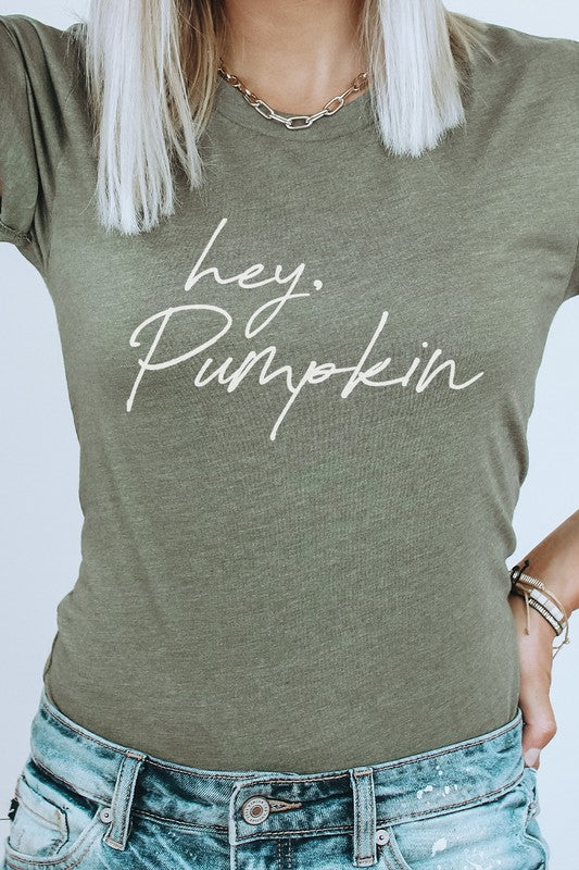 Hey Pumpkin Autumn Season Graphic Tee