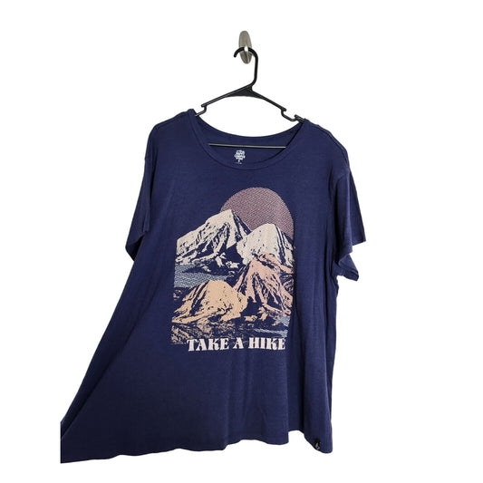 Torrid Happy Camper T-Shirt Plus Size 3X Blue Short Sleeve ‘Take A Hike’ Tee