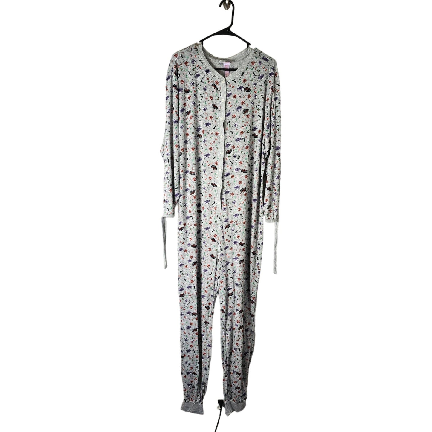 Savage x Fenty One Piece Pajama Plus Size 1X Gray Holiday 'Tis the Savage'