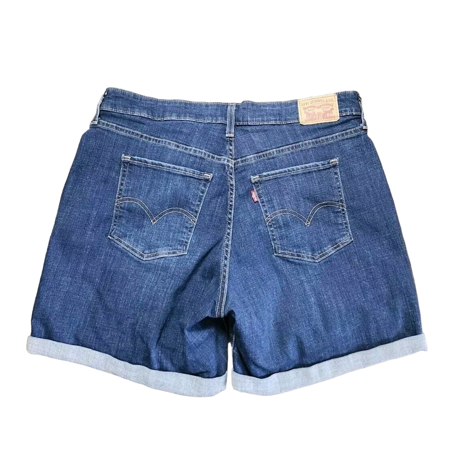 Levi’s Mid Length Jean Shorts Plus Size 14W Blue Denim Stretch