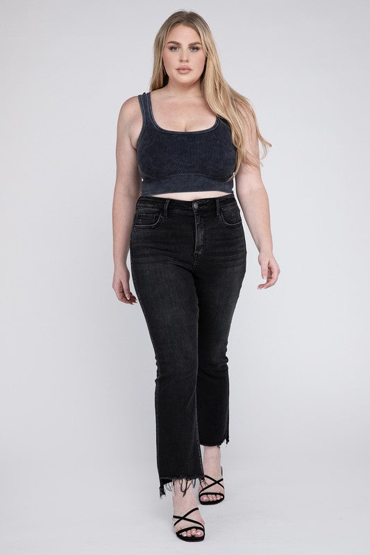 High Rise Crop Flare Jeans