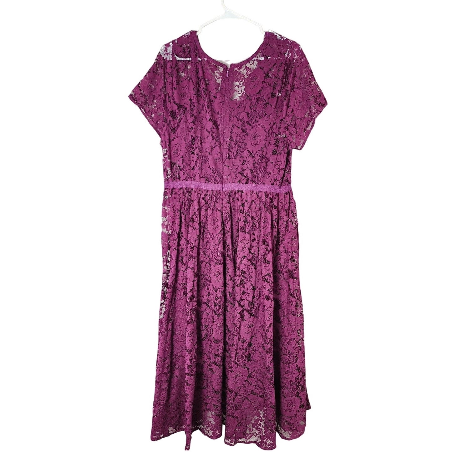 Torrid Midi Dress Plus Size 14 Plum Purple Floral Lace Inset Cocktail Party