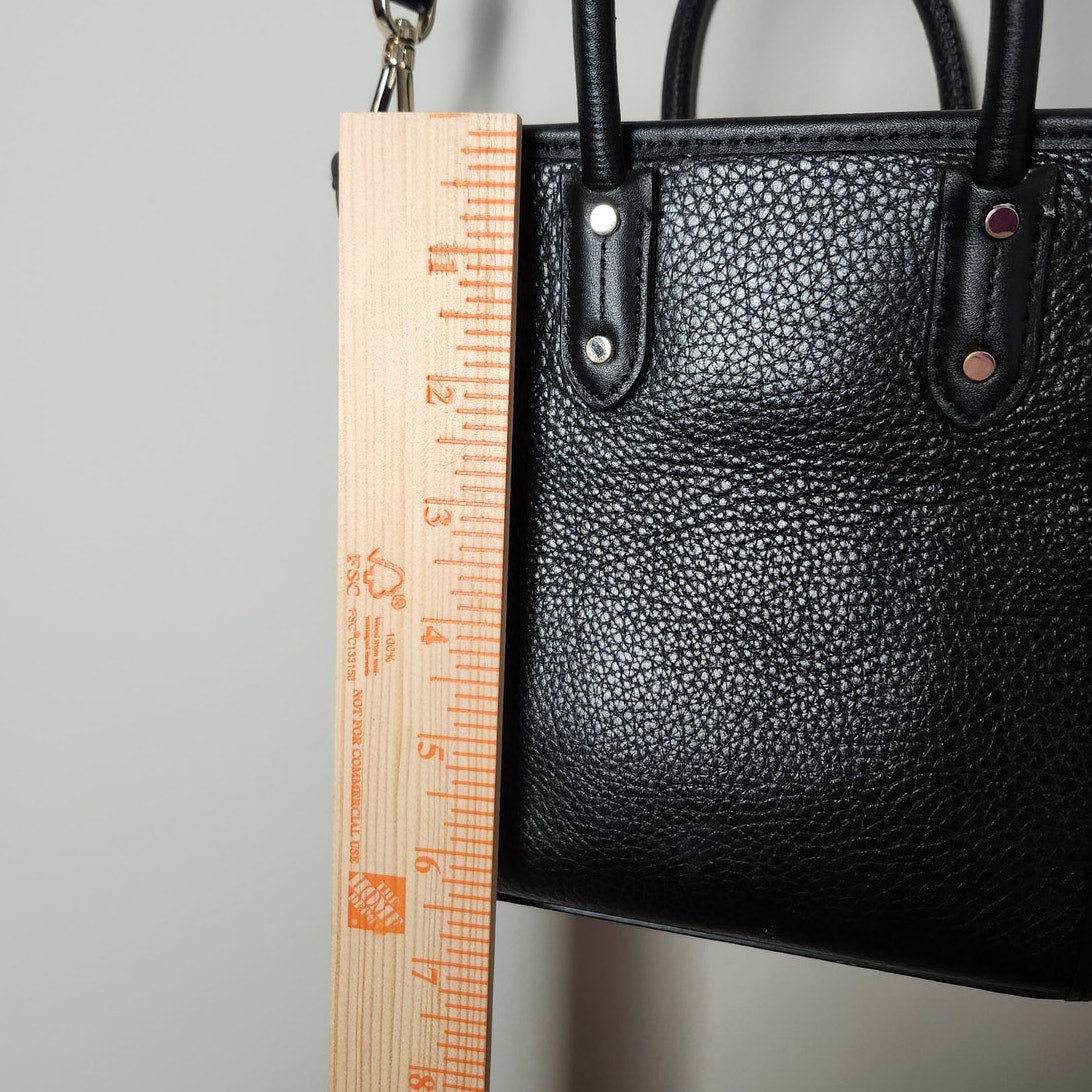 Kate Spade New York Ella Mini Tote Crossbody Pebbled Leather Black