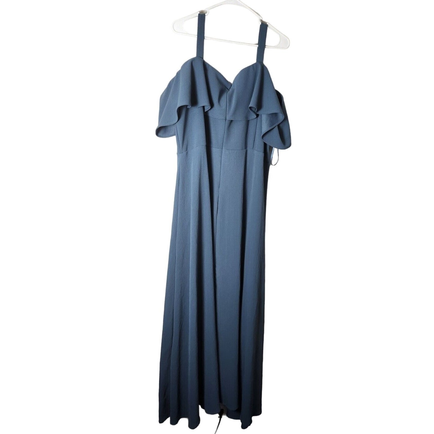 A Beautiful Soul Maxi Dress Size C (3X 22/24) Blue Ruffle Cold Shoulder