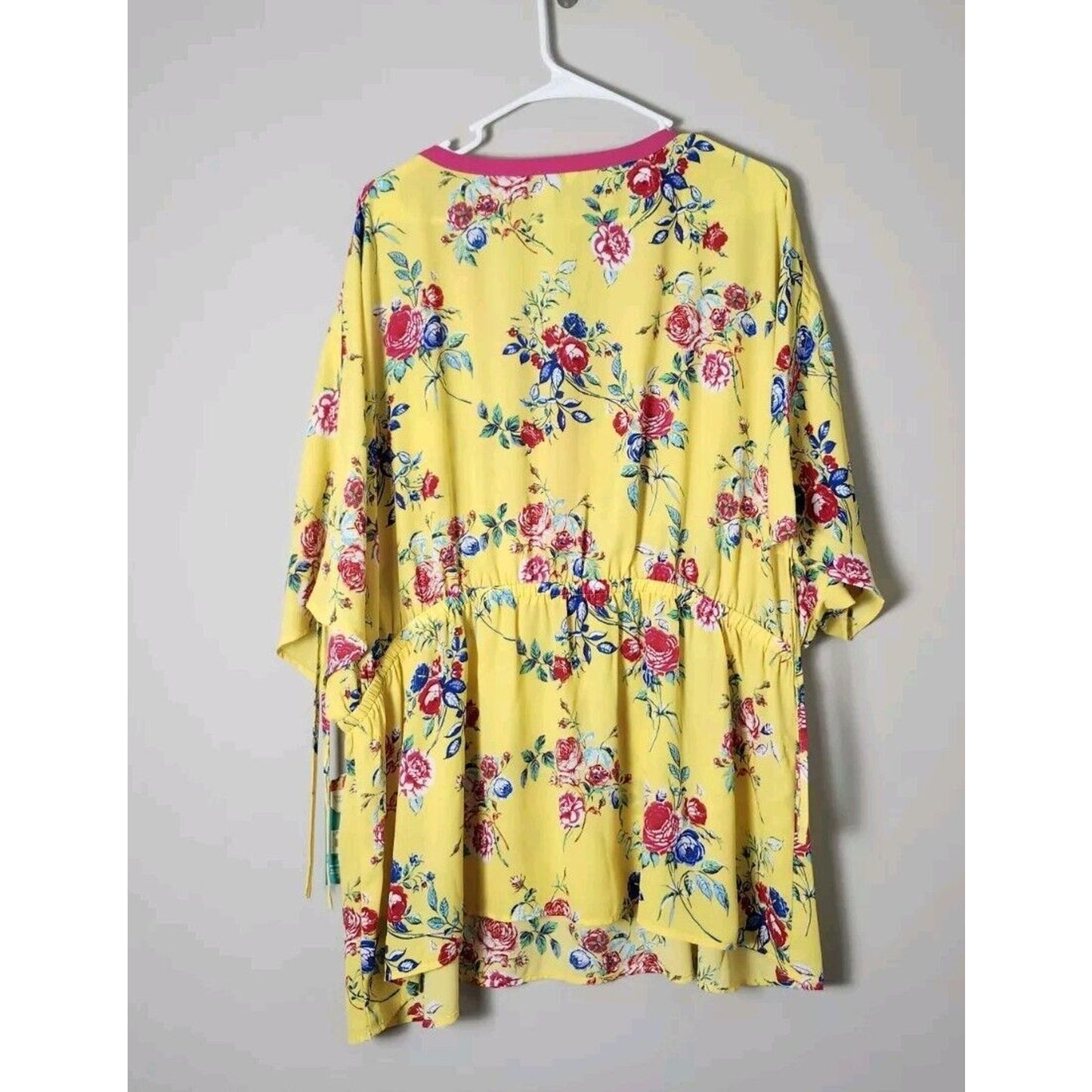 The Pioneer Woman Blouse Top Plus Size 3X Yellow Floral Short Sleeve NWT