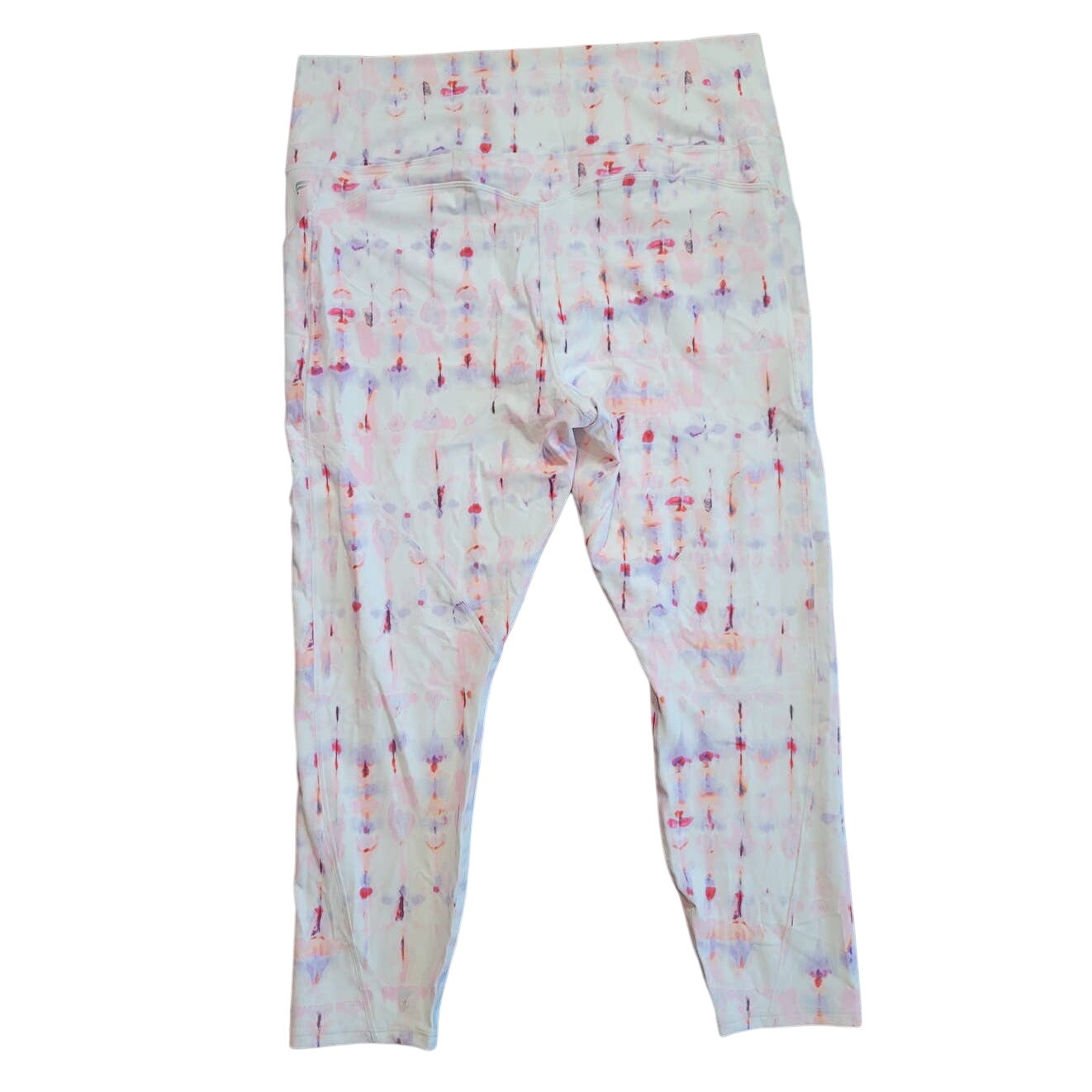 Fabletics Pureluxe Leggings Athletic Stretch White Pink Tie Dye Plus Size 2X NWT