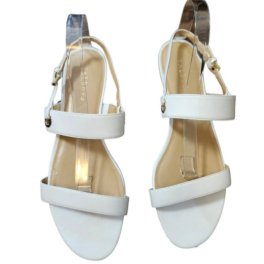 Talbots Keri Double Strap Sandals Size 11 White Leather