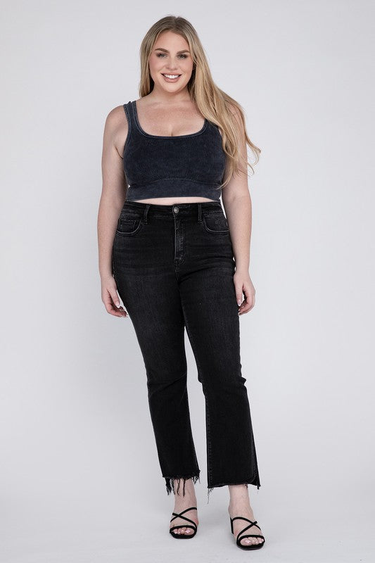 High Rise Crop Flare Jeans