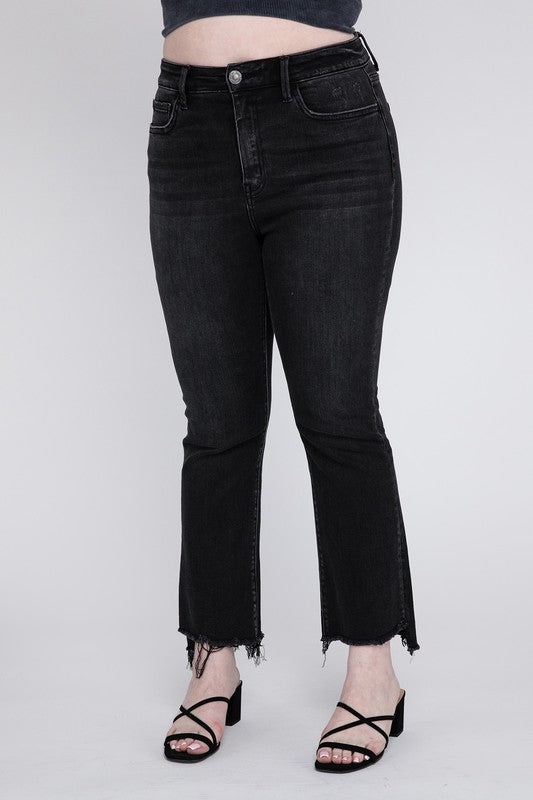 High Rise Crop Flare Jeans