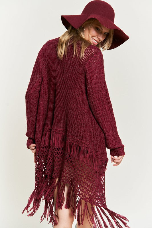 FRINGE KNIT CARDIGAN