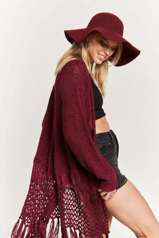 FRINGE KNIT CARDIGAN